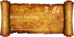Koncz Csilla névjegykártya